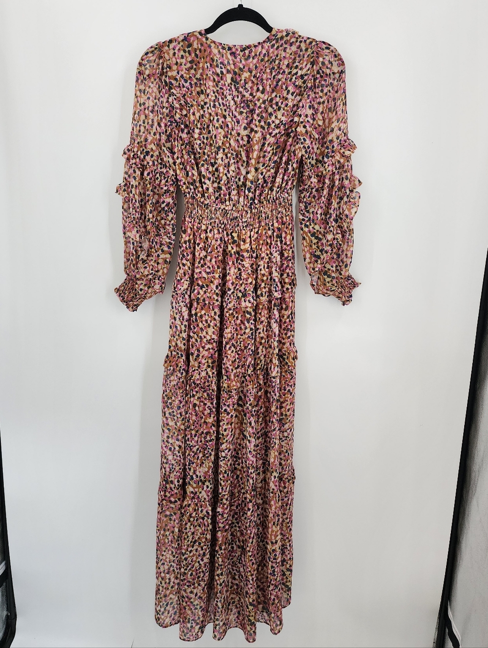 Hale Bob XSmall L/S Maxi, V Neck, Ruffle Sleeves, Cinched Waist, Maxi Dress - Picture 6 of 6